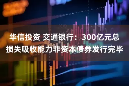 华信投资 交通银行：300亿元总损失吸收能力非资本债券发行完毕