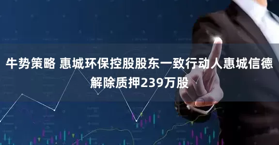 牛势策略 惠城环保控股股东一致行动人惠城信德解除质押239万股