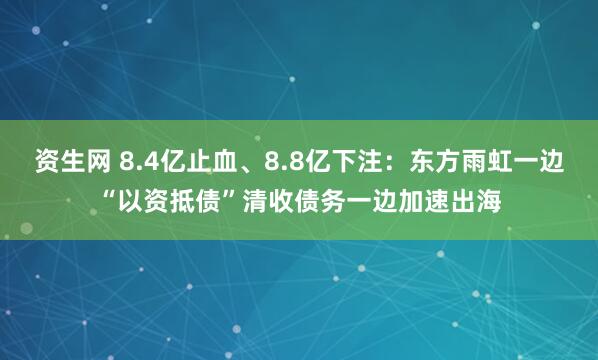 资生网 8.4亿止血、8.8亿下注：东方雨虹一边“以资抵债”清收债务一边加速出海