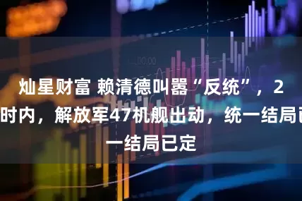 灿星财富 赖清德叫嚣“反统”，24小时内，解放军47机舰出动，统一结局已定
